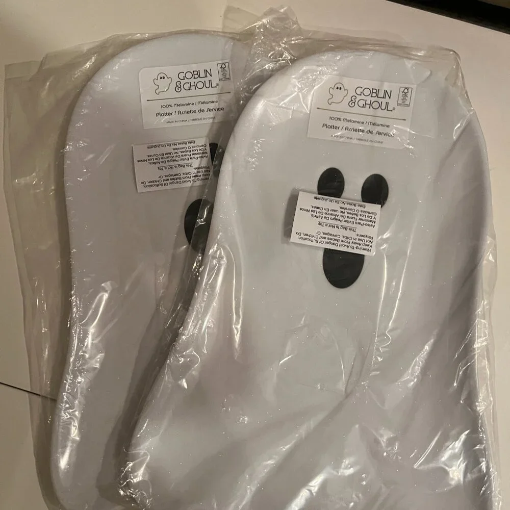 Ghost  Melamine Platters (Set‎ of 2 Decorative Serving Plates) (new/home/x)